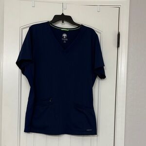 Healing Hands Navy V-Neck Short Sleeve Shirt